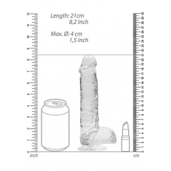 Realcock Crystal Clear Dildo W/ Balls 8in