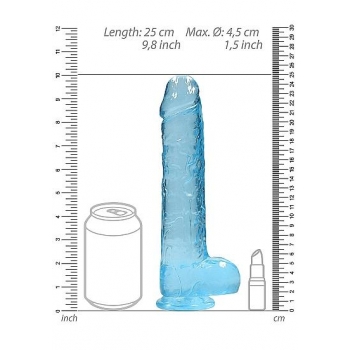 Realrock 9in Realistic Dildo W/ Balls Blue