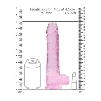 Real Cock 9in Realistic Dildo W/ Balls Pink