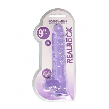 Real Cock 9in Realistic Dildo W/ Balls - Purple