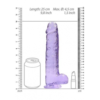 Real Cock 9in Realistic Dildo W/ Balls - Purple