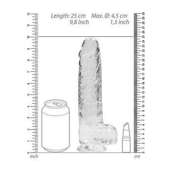 Realcock Crystal Clear Dildo W/ Balls 9in