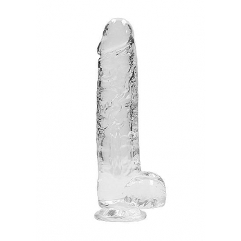 Realcock Crystal Clear Dildo W/ Balls 9in