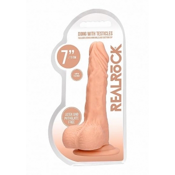 Realrock 7in Dong - Flesh with Testicles