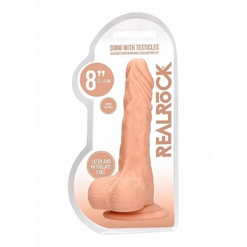 Realrock 8in Dong - Flesh with Testicles