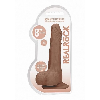 Realrock 8in Dong Tan W/ Testicles