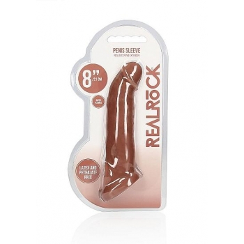 Realrock Penis Sleeve 8 Inches Tan