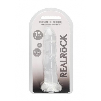 Realrock Non Realistic Dildo with Suction Cup 7in Transparent