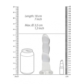 Realrock Non Realistic Dildo with Suction Cup 7in Transparent