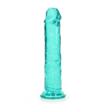 Realrock Straight Realistic 7 Inch Dildo - Turquoise