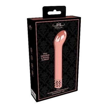 Elegant Royal Gems Jewel Rose Gold Bullet Vibrator - Rechargeable