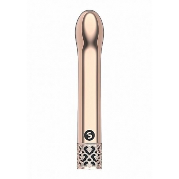 Elegant Royal Gems Jewel Rose Gold Bullet Vibrator - Rechargeable