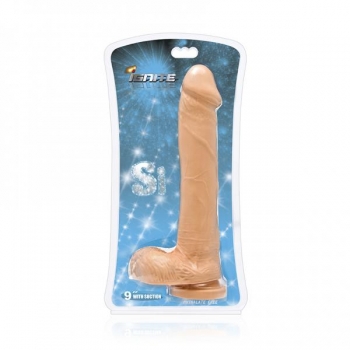 Cock Balls 9 Inches Suction Cup Dildo Beige