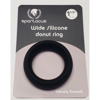 Wide Silicone Donut Ring Black 1.5