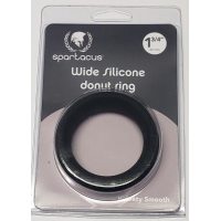 Wide Silicone Donut Ring in Black 1.75 Inches