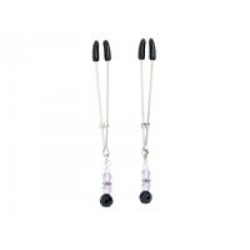 Purple Beaded Nipple Clamps With Tweezer Tip