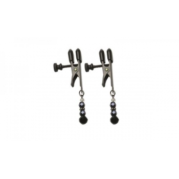 Black Beaded Clamps - Adjustable Broad Tip