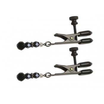 Black Beaded Clamps - Adjustable Broad Tip