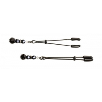 Black Beaded Nipple Clamps With Tweezer Tip