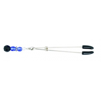 Beaded Clit Clamp With Tweezer Tip Blue