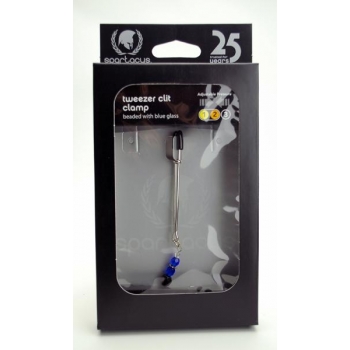 Beaded Clit Clamp With Tweezer Tip Blue