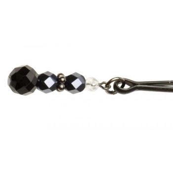 Adjustable Beaded Clit Clamp with Tweezer Tip - Black