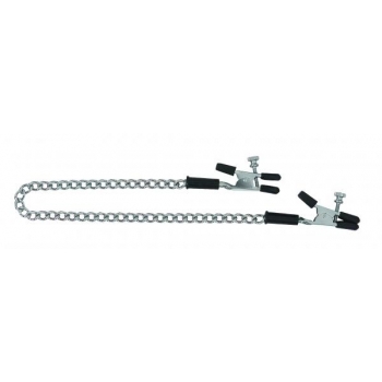 Adjustable Alligator Nipple Clamps With Link Chain Silver