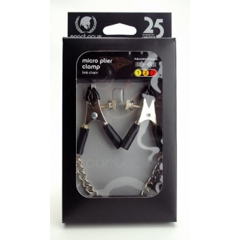 Adjustable Micro Plier Nipple Clamps With Link Chain Silver