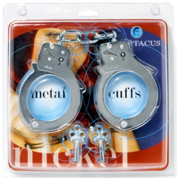 Nickel Coated Steel Handcuffs With Single Lock - Silver