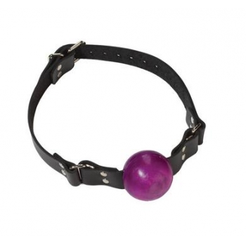 Small Ball Gag With Buckle 1.5 Inch Purple