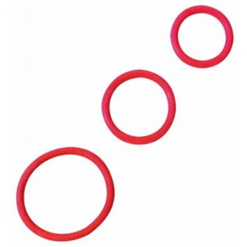 Red Rubber Cock Ring Set