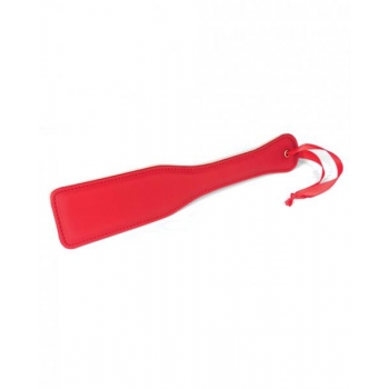 Plush-Lined Red PU Paddle: Vegan-Friendly Spanking Pleasure