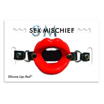 Sex and Mischief Silicone Lips Red Mouth Gag