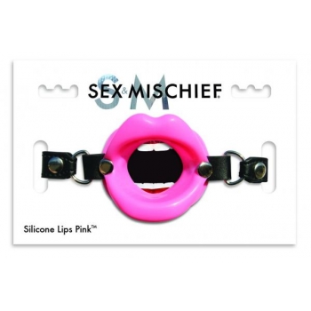 Sex and Mischief Silicone Lips Mouth Gag - Pink