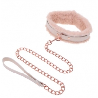 Peaches N Creame Fur Collar & Leash