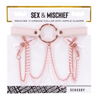 Peaches N Cream Collar with Nipple Clamps