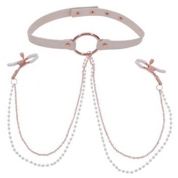 Peaches N Cream Collar with Nipple Clamps