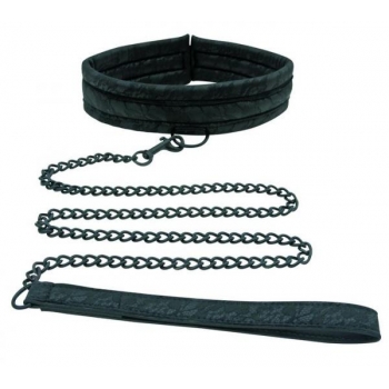 Midnight Lace Collar & Leash - Elegant Restraint