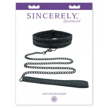 Midnight Lace Collar & Leash - Elegant Restraint