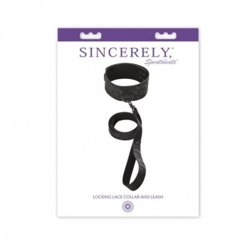 Sincerely Locking Lace Collar & Leash - Black