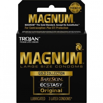 Trojan Magnum Large Size Condoms - Gold Collection 3 Pack