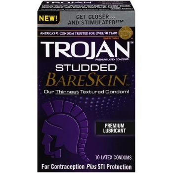 Trojan Studded Bareskin 10 Pack Condoms