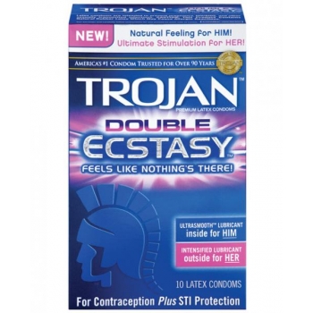 Trojan Double Ecstasy 10 Pack Latex Condoms