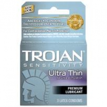 Trojan Condoms Sensitive Ultra Thin Lubricated 3 Pack