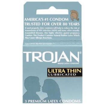 Trojan Condoms Sensitive Ultra Thin Lubricated 3 Pack