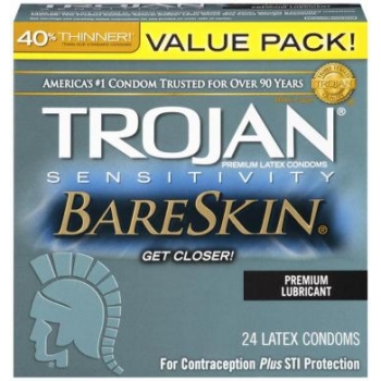 Trojan Sensitivity Bareskin Lubricated Condoms 24 Count