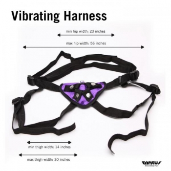 Velvet Vibrating Harness Purple