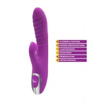 Viben Frenzy Rabbit Vibe W/ Clit Suction Berry