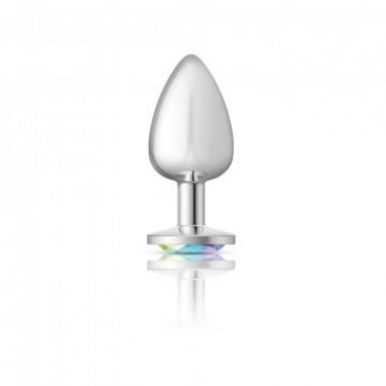 Cheeky Charms Round Clear Iridescent Large Silver Plug