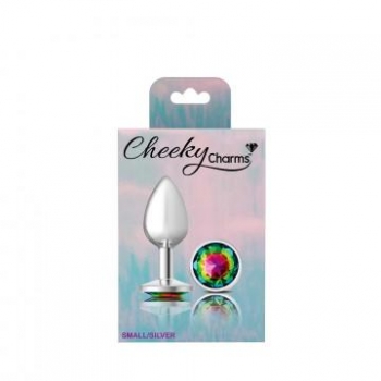 Cheeky Charms Round Rainbow Small Silver Plug